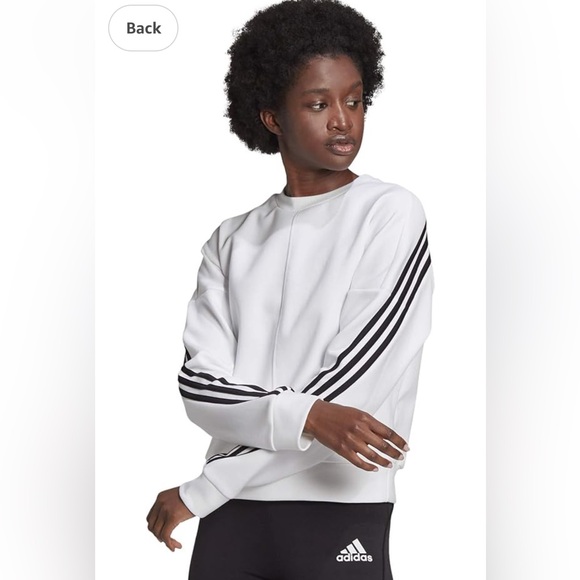 Adidas Women Future Icon 3S Sweat Shirts Black Casual Shirt Tee Jersey size 2XLT - Picture 1 of 3